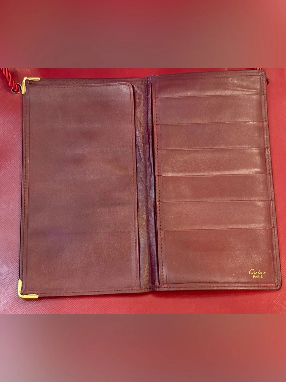 VTG. Cartier Burgundy Leather Men’s Wallet